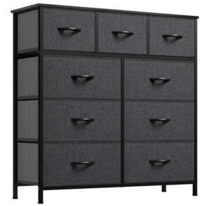 YITAHOME - commode en tissu, commode à 9 tiroirs, unité de rangement de chevet de chambre à coucher, organisateur